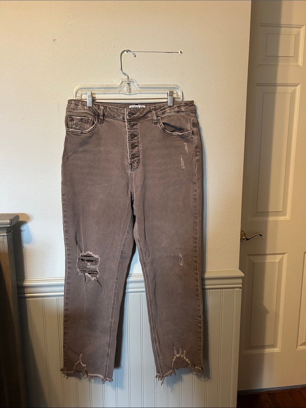 BAYEAS High-Rise Button-Fly Jeans in Chocolate